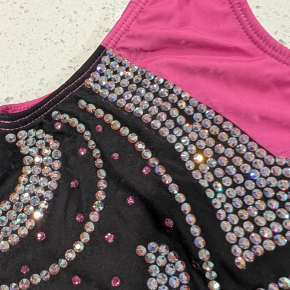 COMPETITION Ozone gymnastics Leotard Warrior Style FULLY BLINGED Double Lined CL - Picture 8 of 11